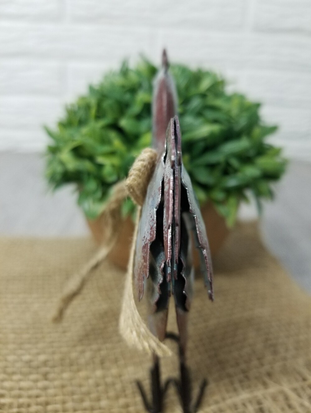 Rustic Metal Rooster Ornament - Picture 3 of 7